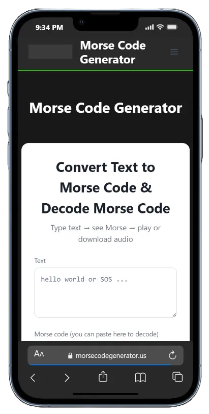 How do I convert text to Morse code