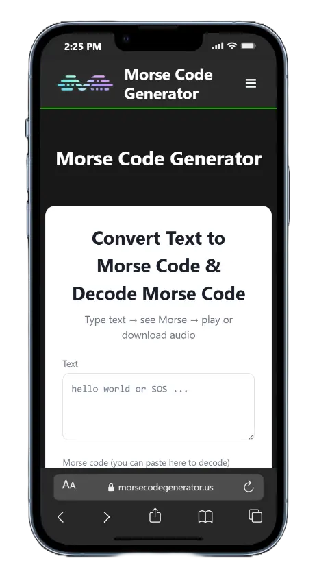Morse Code Generator