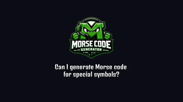 Can I generate Morse code for special symbols?