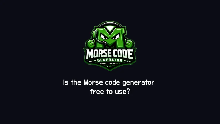 Is the Morse code generator free to use?