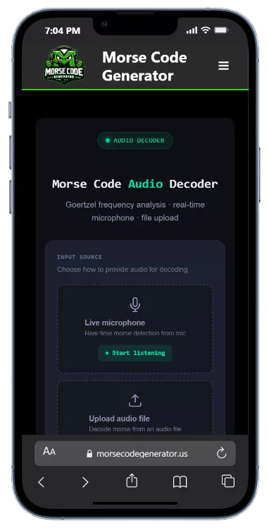 Morse Code Audio Decoder